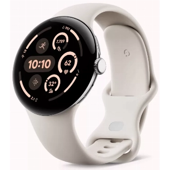 Умные часы Google Pixel Watch 3 45 мм, Wi-Fi, Polished Silver Aluminum Case/Porcelain Active Band